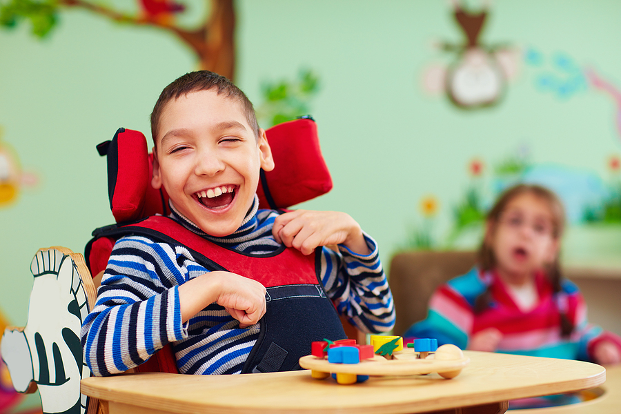 Cheerful Boy With Disability At YMCA